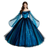 Frankenstein Elizabeth Women Blue Dress Cosplay Costume Halloween Carnival Party Suit
