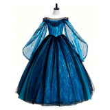 Frankenstein Elizabeth Women Blue Dress Cosplay Costume Halloween Carnival Party Suit