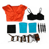 Frankenstein The Bride Orange Blue Dress Cosplay Costume Halloween Carnival Party Suit 