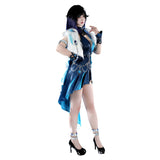 Genshin Impact Yelan Blue Cosplay Costume For Adult Female Halloween Carnival Party Suit