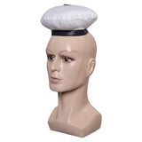 Ghostbuster Stay Puft Marshmallow Man Cosplay Hat Cap Halloween Carnival Costume Accessories Navy WhiteHat