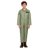 Ghostbusters Green Cosplay Outfit For Kids Christmas Carnival Party Suit