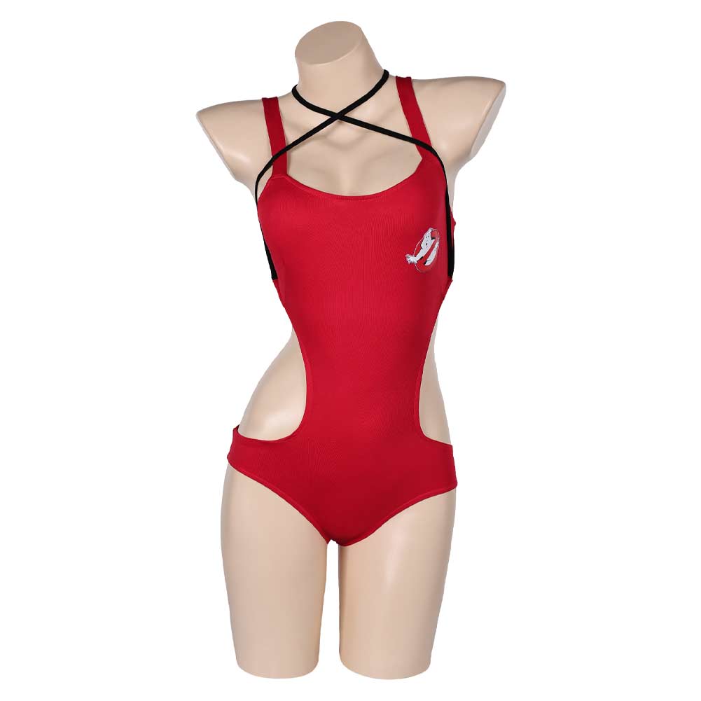 Ghostbusters Original Red One Piece Swimsuit Swimwear Cosplay