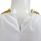 Good Omens Aziraphale White Outfit Cosplay Costume Halloween Carnival Party Suit