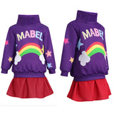 Gravity Falls Mabel Kids Children Purple Outfit Cosplay Costume Halloween Carnival Party Suit