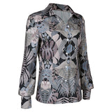 Griselda 2024 TV Griselda Blanco Printed Long-Sleeve Grey Shirt Cosplay Costume Outfits