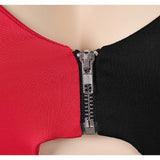 Harley Quinn Black Red Sexy One Piece Swimsuit Swimwear Cosplay Costume Outfits Halloween Carnival Suit
