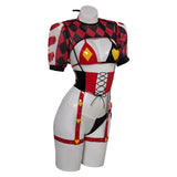 Harley Quinn Original Red and Black Squares Lingerie for Women Cosplay Costume Outfits Halloween Carnival Suit