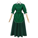 Haunted Mansion Maid Green Cosplay Dress For Adult Female Halloween Carnival Party Suit 