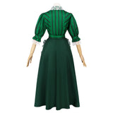 Haunted Mansion Maid Green Cosplay Dress For Adult Female Halloween Carnival Party Suit 