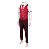 Hazbin Hotel Alastor Red Cosplay Costume For Adult Man Halloween Carnival Party Suit   