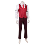 Hazbin Hotel Alastor Red Cosplay Costume For Adult Man Halloween Carnival Party Suit   