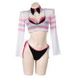 Hazbin Hotel Angel Dust Cosplay Original Sexy Bikini Sets Swimsuits For Women With Pullover Cover Up