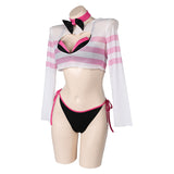 Hazbin Hotel Angel Dust Cosplay Original Sexy Bikini Sets Swimsuits For Women With Pullover Cover Up