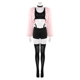 Hazbin Hotel Angel Dust Pink Cosplay Costume For Adult Female Halloween Carnival Party Suit