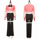 Hazbin Hotel Angel Dust Pink Top Black Pants Cosplay Outfit For Adult Female Halloween Carnival Party Suit 