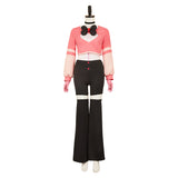 Hazbin Hotel Angel Dust Pink Top Black Pants Cosplay Outfit For Adult Female Halloween Carnival Party Suit 