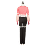 Hazbin Hotel Angel Dust Pink Top Black Pants Cosplay Outfit For Adult Female Halloween Carnival Party Suit 