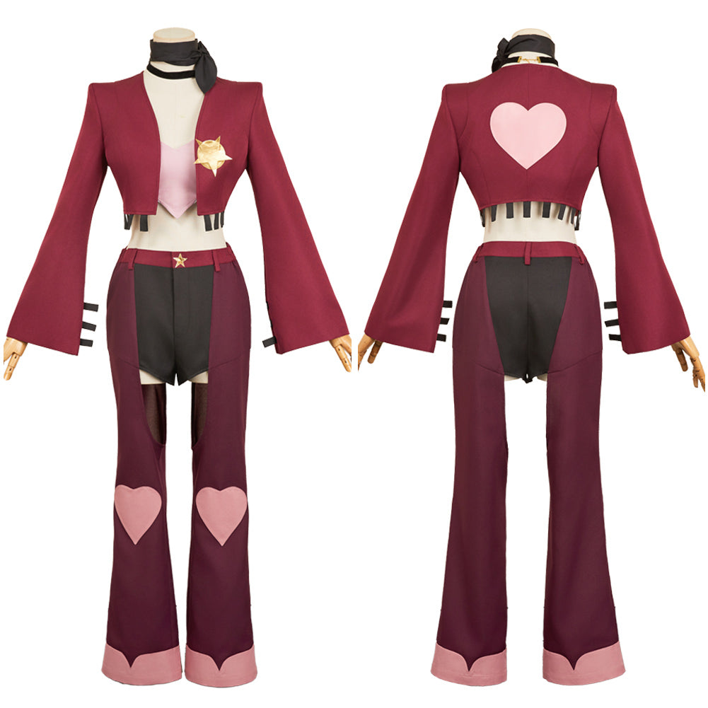 Hazbin Hotel Angel Dust Rose Red Cosplay Outfit For Adult Female Hallo ...