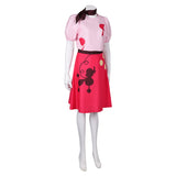 Hazbin Hotel Niffty Red White Printed Dress Cosplay Costume Outfits Halloween Carnival Suit