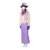 Hazbin Hotel Sir Pentious Yellow-White Top With Purple Skirt For Adult Man Halloween Carnival Party Suit