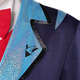 Hazbin Hotel Vox Dark Blue Cosplay Costume For Adult Male Halloween Carnival Party Suit 