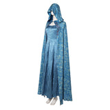House of the Dragon Alicent Hightower Women Blue Outfit Cosplay Costume Halloween Carnival Party Suit