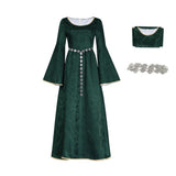 House of the Dragon Alicent Hightower Women Green Chain-belt Dress Cosplay Costume Halloween Carnival Party Suit