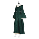 House of the Dragon Alicent Hightower Women Green Chain-belt Dress Cosplay Costume Halloween Carnival Party Suit