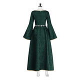 House of the Dragon Alicent Hightower Women Green Chain-belt Dress Cosplay Costume Halloween Carnival Party Suit