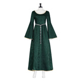 House of the Dragon Alicent Hightower Women Green Chain-belt Dress Cosplay Costume Halloween Carnival Party Suit