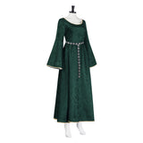 House of the Dragon Alicent Hightower Women Green Chain-belt Dress Cosplay Costume Halloween Carnival Party Suit