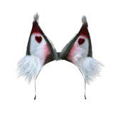 Hazbin Hotel Husk Headband White Furry Ear Headband Halloween Carnival Costume Accessories