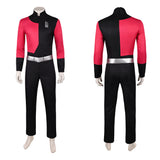 Invincible Captain Black Red Outfit Cosplay Costume Halloween Carnival Party Suit