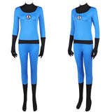 Invisible Woman Cosplay Costume Blue Black Jumpsuit For Adult Female Halloween Carnival Suit
