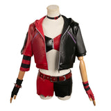 Isekai Suicide Squad Quinn Harley Red and Black Leather Jacket Suit Cosplay Costume Outfits