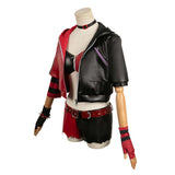 Isekai Suicide Squad Quinn Harley Red and Black Leather Jacket Suit Cosplay Costume Outfits