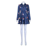 Joker Harly Quinn Floral Blue Skirts Cosplay Costume Outfits Halloween Carnival Suit