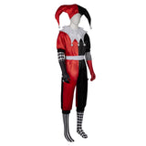 Joker Harry Quinn Red and Black Jumpsuit Unisex Cosplay Costume Halloween Carnival Party Suit