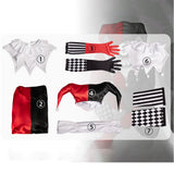 Joker Harry Quinn Red and Black Jumpsuit Unisex Cosplay Costume Halloween Carnival Party Suit