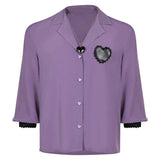 K-Pop: Demon Hunters Romance Cosplay Costume Purple Shirt Halloween Carnival Suit