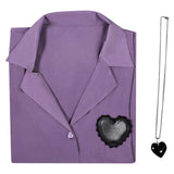 K-Pop: Demon Hunters Romance Cosplay Costume Purple Shirt Halloween Carnival Suit