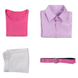 K-Pop:Demon Hunters Jinu Pink Kids Cosplay Costume Halloween Carnival Party Suit 