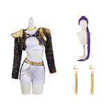 Rumi Black Gold Kids Cosplay Costume Outfit Halloween Carnival Suit