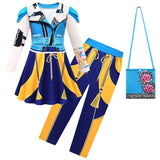 Kpop Demon Hunters Zoey Kids Cosplay Costume Outfit Halloween Carnival Suit