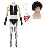 The Rocky Horror Picture Show Dr. Frank-N-Furter Black Outfit Cosplay Costume Halloween Carnival Party Suit