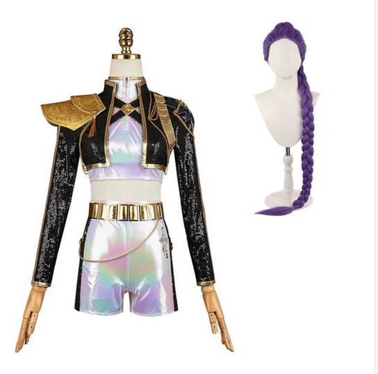 Rumi/Zoey/Mira Black Golden Performance Cosplay Outfit For Adult