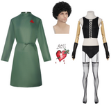 The Rocky Horror Picture Show Dr. Frank-N-Furter Green Coat Cosplay Costume Halloween Carnival Party Suit