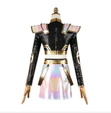 Rumi/Zoey/Mira Cosplay Black Golden Performance Outfit For Adult Female Halloween Carnival Suit