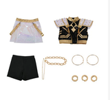 Rumi/Zoey/Mira Cosplay Black Golden Performance Outfit For Adult Female Halloween Carnival Suit